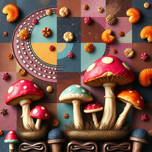 Artistic Magic Mushroom Chocolates Patterns