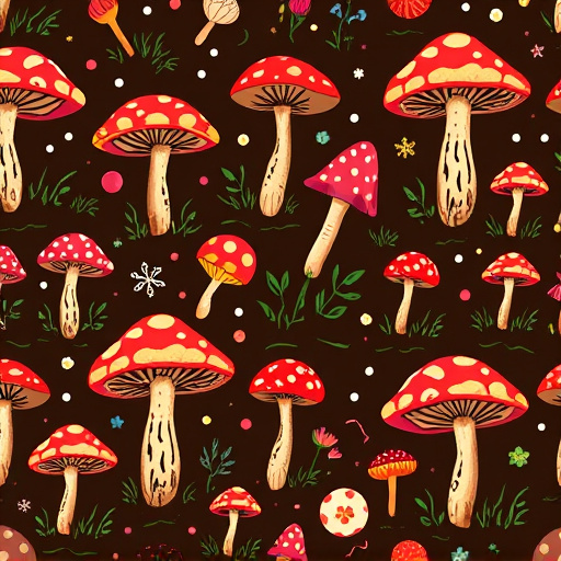Artistic Magic Mushroom Chocolates Patterns