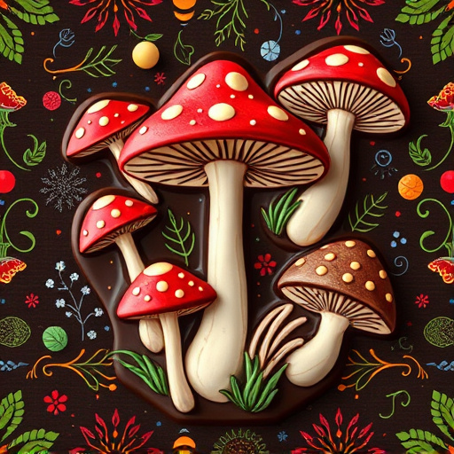 Artistic Magic Mushroom Chocolates Patterns