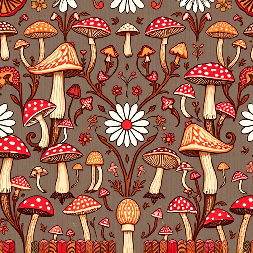 Artistic Magic Mushroom Chocolates Patterns