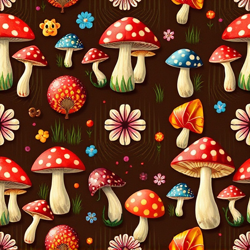 Artistic Magic Mushroom Chocolates Patterns