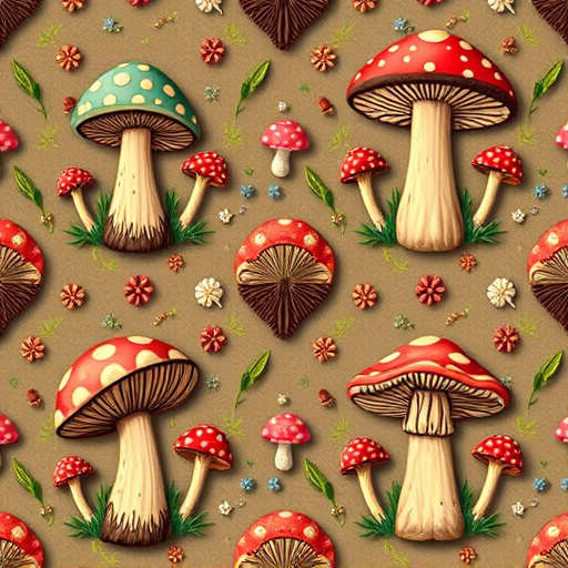 Artistic Magic Mushroom Chocolates Patterns