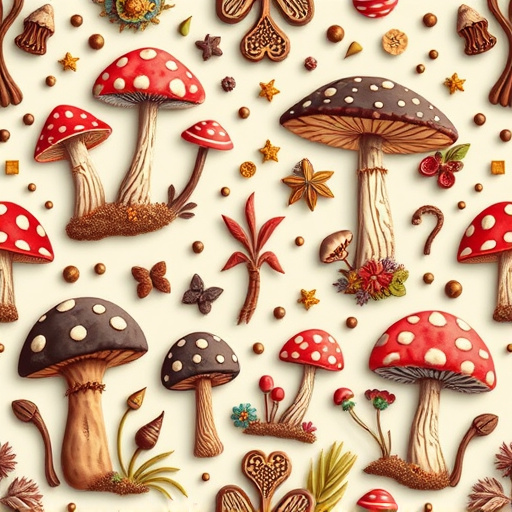 Artistic Magic Mushroom Chocolates Patterns
