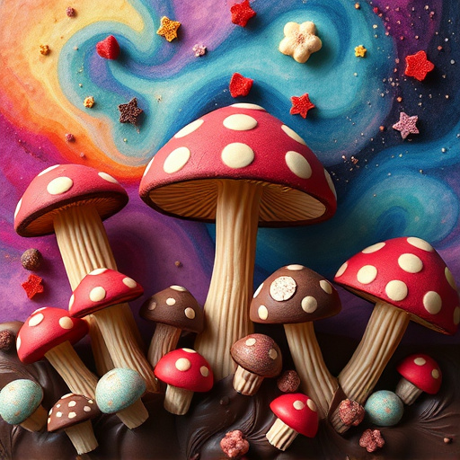 Artistic Magic Mushroom Chocolates Patterns