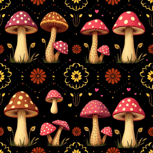 Artistic Magic Mushroom Chocolates Patterns