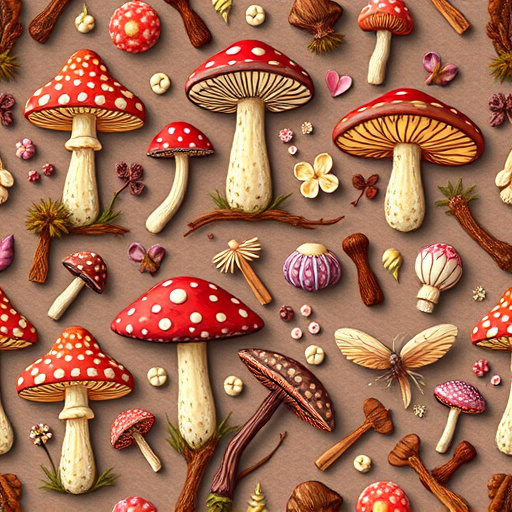 Artistic Magic Mushroom Chocolates Patterns