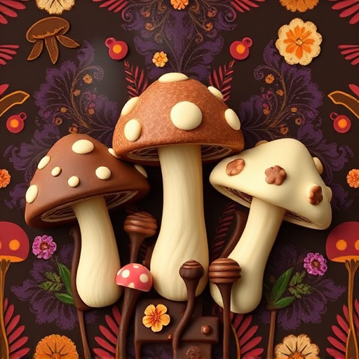 Artistic Magic Mushroom Chocolates Patterns