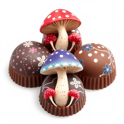 Artistic Magic Mushroom Chocolates Patterns