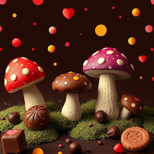 Artistic Magic Mushroom Chocolates Patterns