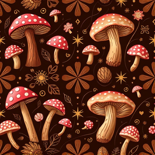 Artistic Magic Mushroom Chocolates Patterns