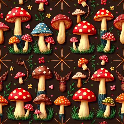 Artistic Magic Mushroom Chocolates Patterns