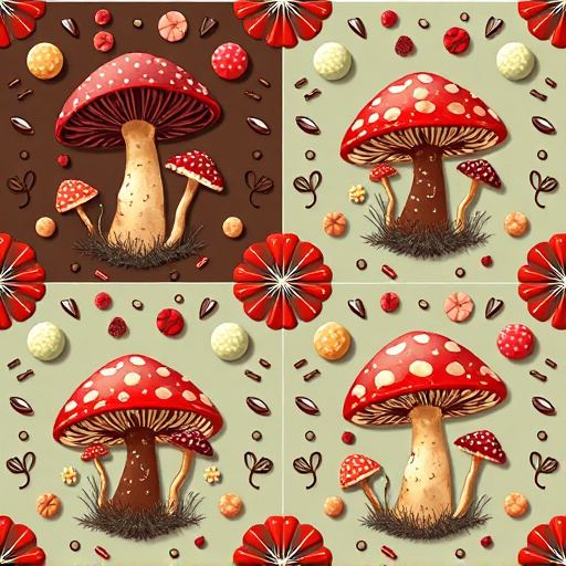 Artistic Magic Mushroom Chocolates Patterns