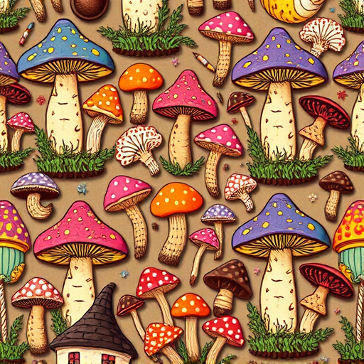 Artistic Magic Mushroom Chocolates Patterns