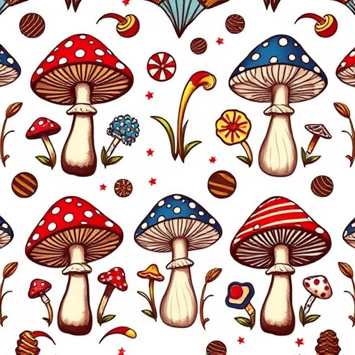 Artistic Magic Mushroom Chocolates Patterns