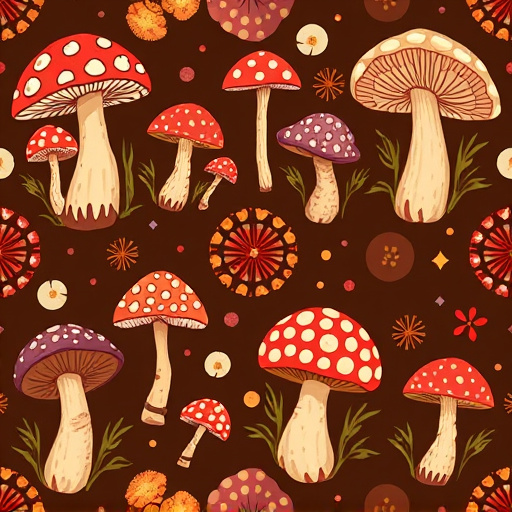 Artistic Magic Mushroom Chocolates Patterns