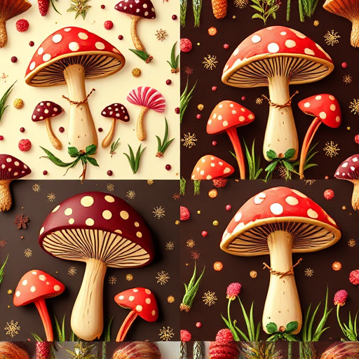 Artistic Magic Mushroom Chocolates Patterns