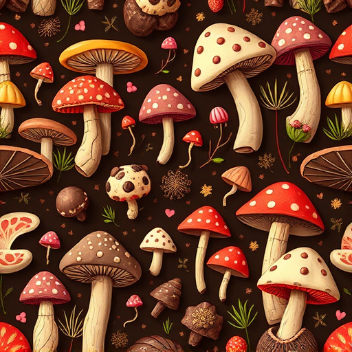 Artistic Magic Mushroom Chocolates Patterns