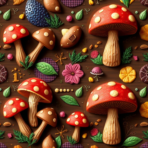 Artistic Magic Mushroom Chocolates Patterns