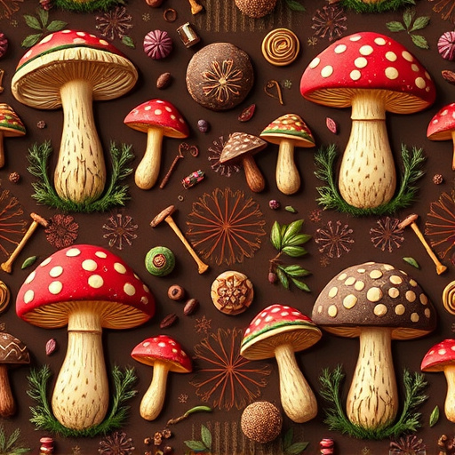 Artistic Magic Mushroom Chocolates Patterns