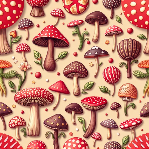 Artistic Magic Mushroom Chocolates Patterns