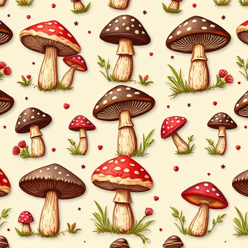 Artistic Magic Mushroom Chocolates Patterns