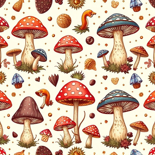 Artistic Magic Mushroom Chocolates Patterns