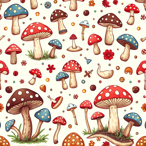 Artistic Magic Mushroom Chocolates Patterns