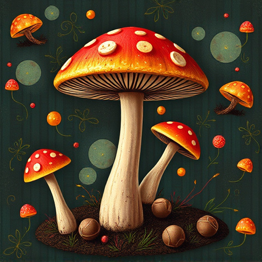 Artistic Magic Mushroom Chocolates Patterns