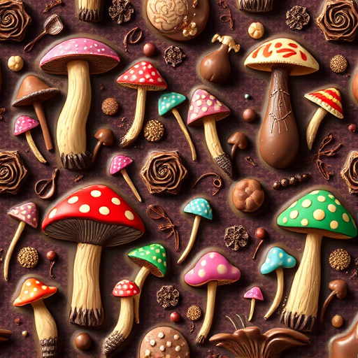 Artistic Magic Mushroom Chocolates Patterns
