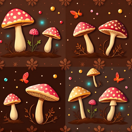Artistic Magic Mushroom Chocolates Patterns
