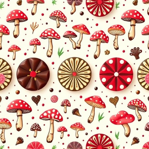 Artistic Magic Mushroom Chocolates Patterns