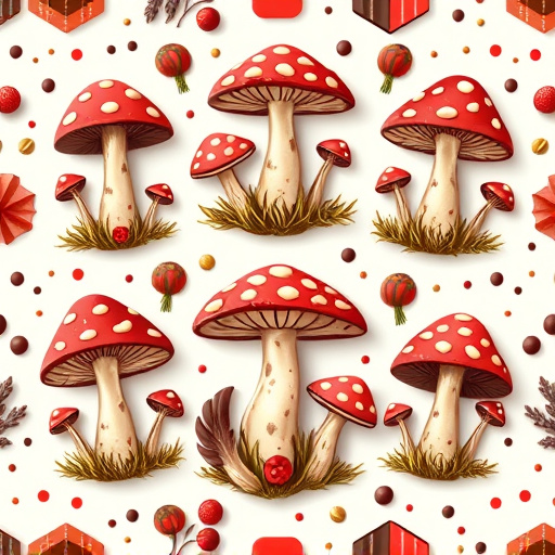 Artistic Magic Mushroom Chocolates Patterns