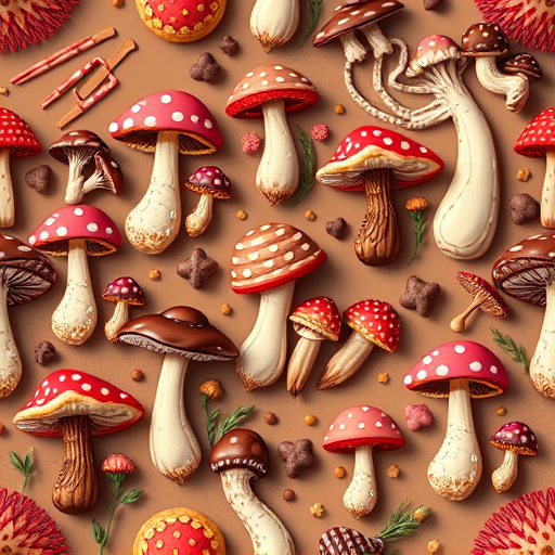 Artistic Magic Mushroom Chocolates Patterns