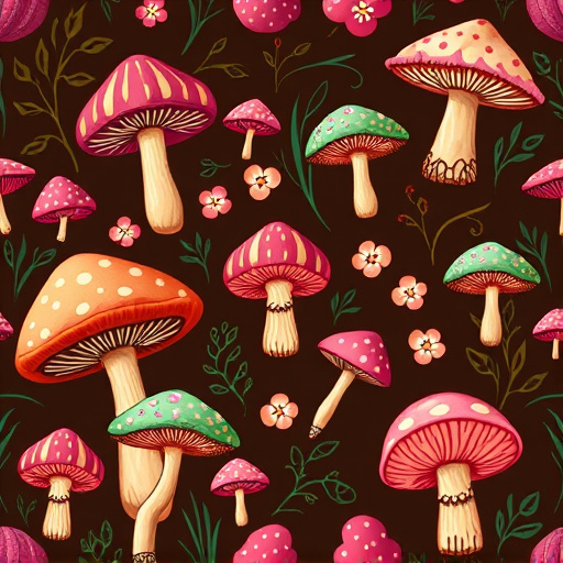Artistic Magic Mushroom Chocolates Patterns