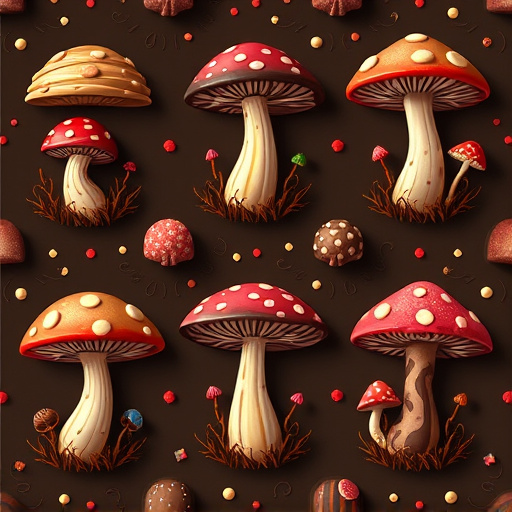 Artistic Magic Mushroom Chocolates Patterns