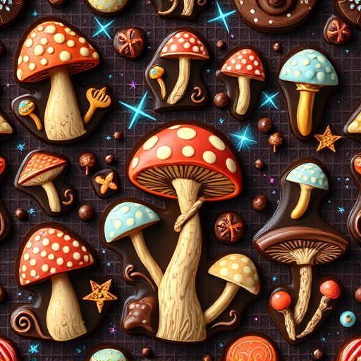 Artistic Magic Mushroom Chocolates Patterns