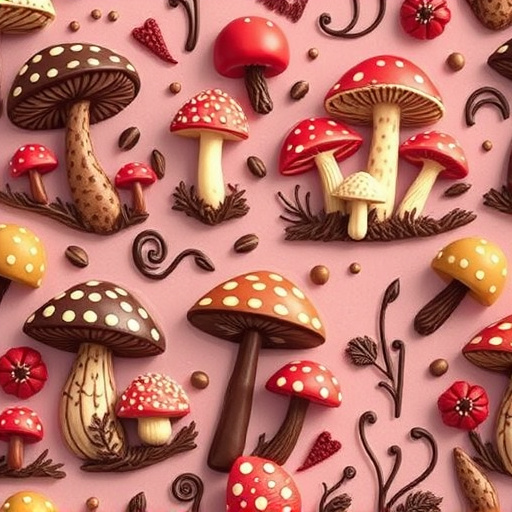Artistic Magic Mushroom Chocolates Patterns