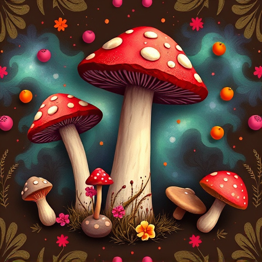 Artistic Magic Mushroom Chocolates Patterns