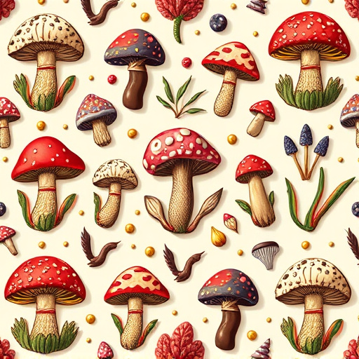 Artistic Magic Mushroom Chocolates Patterns