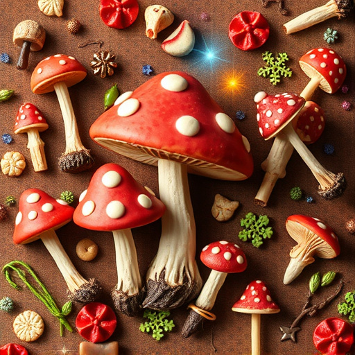 Artistic Magic Mushroom Chocolates Patterns