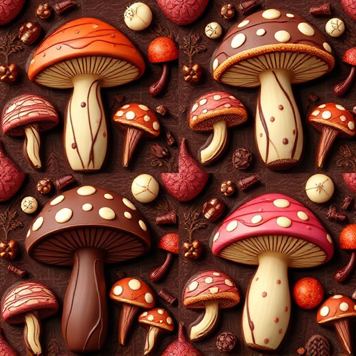 Artistic Magic Mushroom Chocolates Patterns