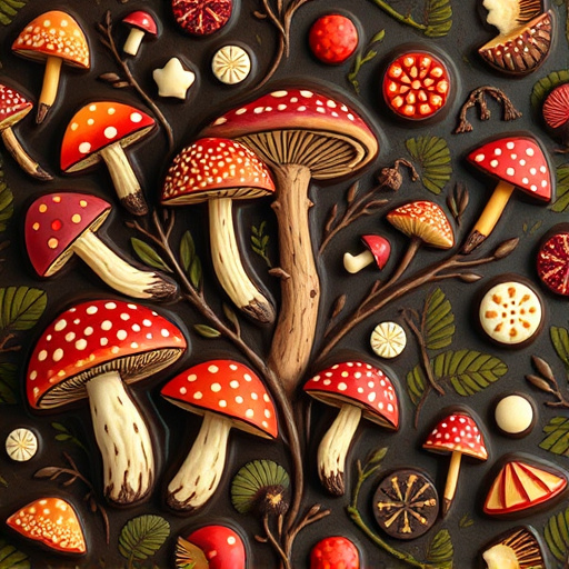 Artistic Magic Mushroom Chocolates Patterns