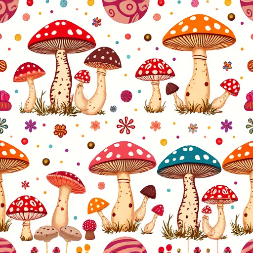 Artistic Magic Mushroom Chocolates Patterns