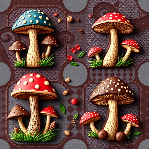 Artistic Magic Mushroom Chocolates Patterns