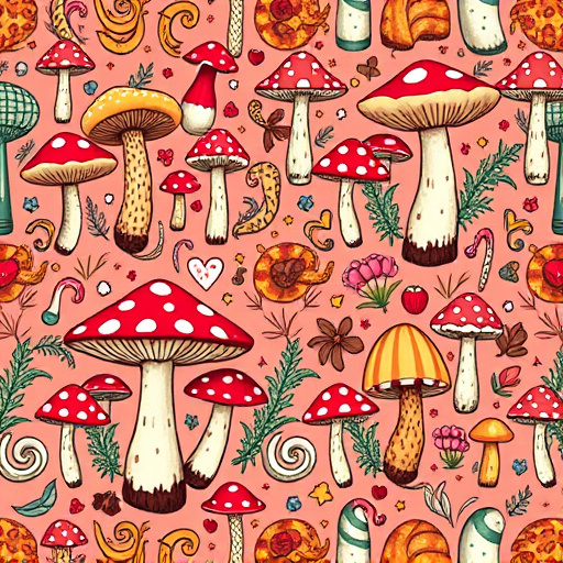 Artistic Magic Mushroom Chocolates Patterns