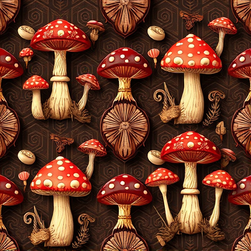 Artistic Magic Mushroom Chocolates Patterns
