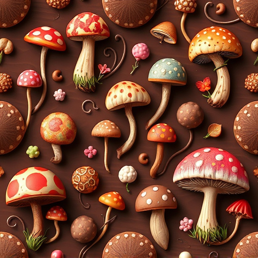 Artistic Magic Mushroom Chocolates Patterns