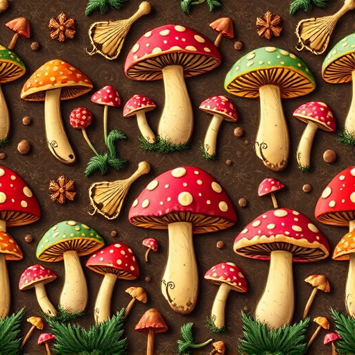 Artistic Magic Mushroom Chocolates Patterns