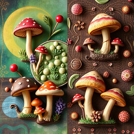 Artistic Magic Mushroom Chocolates Patterns