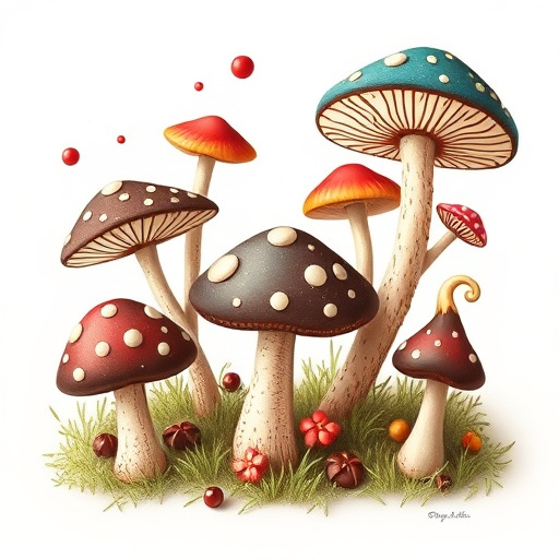 Artistic Magic Mushroom Chocolates Patterns